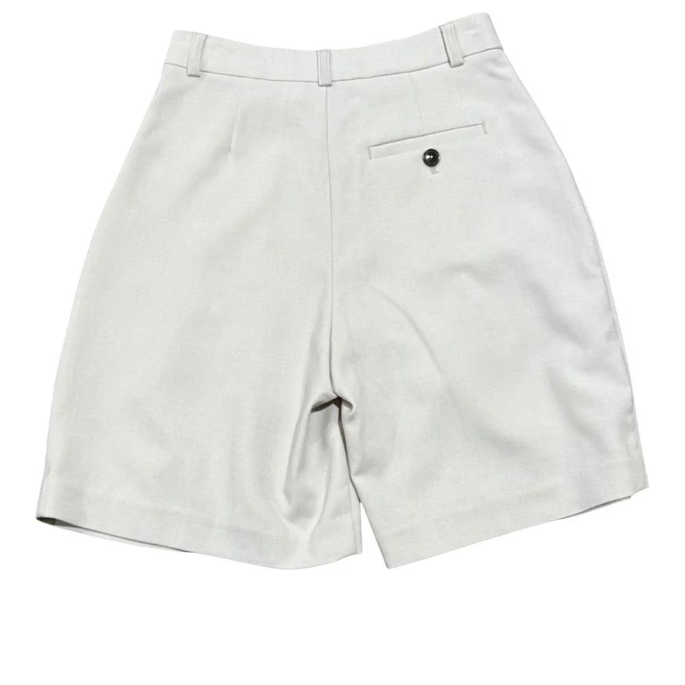 Maeve Anthropologie Womens Pleated High Rise Shorts Beige Size 2 Tailored Dressy - Picture 2 of 3